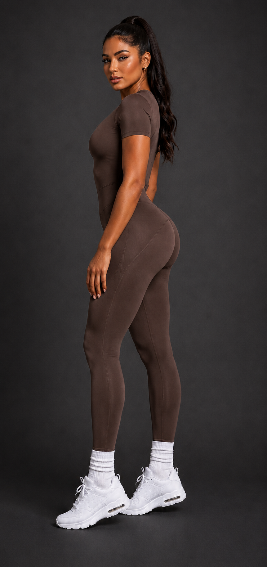 KORE Sculpt Bodysuit — Mocha side full view